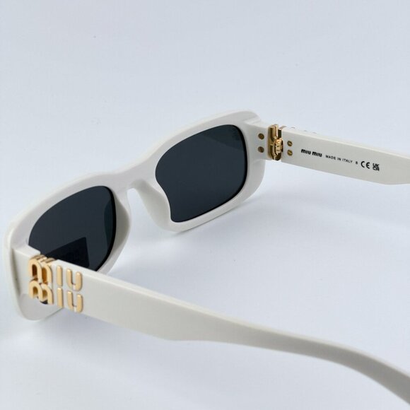 Miu Miu MU08ZS 1425S0 GLIMPSE BRAND NEW Sunglasses White Grey Rectangle  Women main image 11